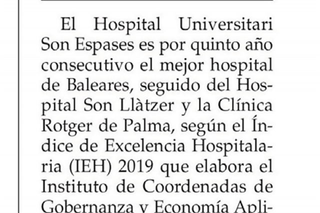 Ultima-Hora-Clínica Rotger-Mejor centro privado de Baleares