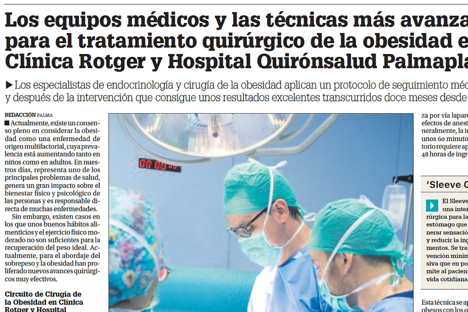 Diario-de-Mallorca-Tratamiento-Quirúrgico-de-la-obesidad-Clínica-Rotger-Hospital-Mallorca