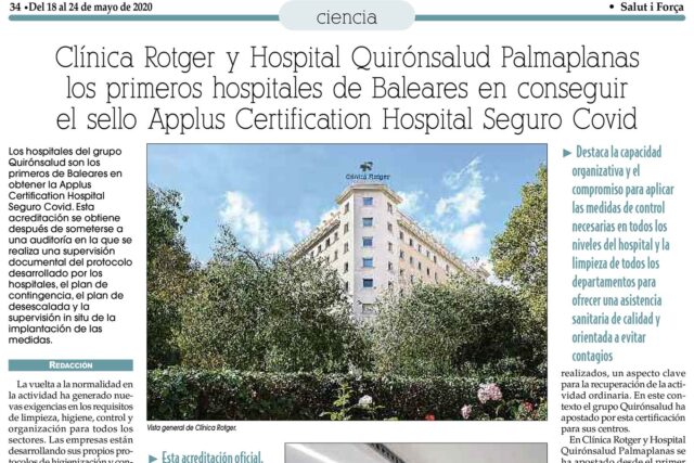 Salut i Forca - Auditoria Quironsalud Baleares-Clínica-Rotger-Hospital-Mallorca