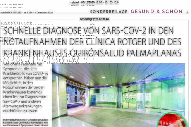 SCHNELLE DIAGNOSE VON SARS-COV-2 IN DEN NOTAUFNAHMEN DER CLINICA ROTGER
