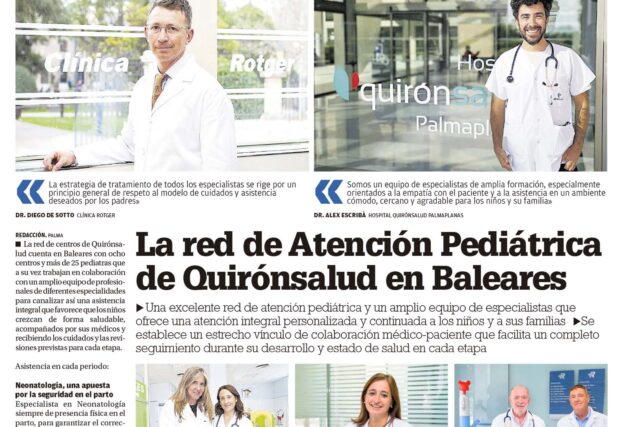 La Red de Atención Pediátrica Quirónsalud Baleares
