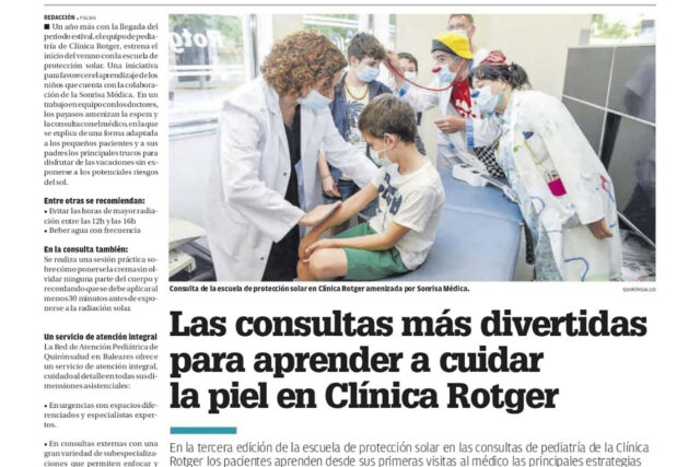 Diario-de-Mallorca-Escuela de Protección Solar-Clínica-Rotger