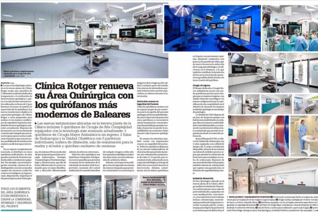 Clínica Rotger renueva su Área Quirúrgica con los quirófanos más modernos de Baleares