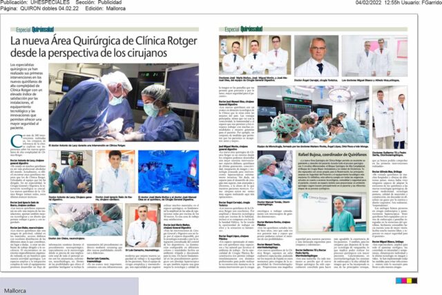 La nueva Área Quirúrgica de Clínica Rotger desde la perspectiva de los cirujanos