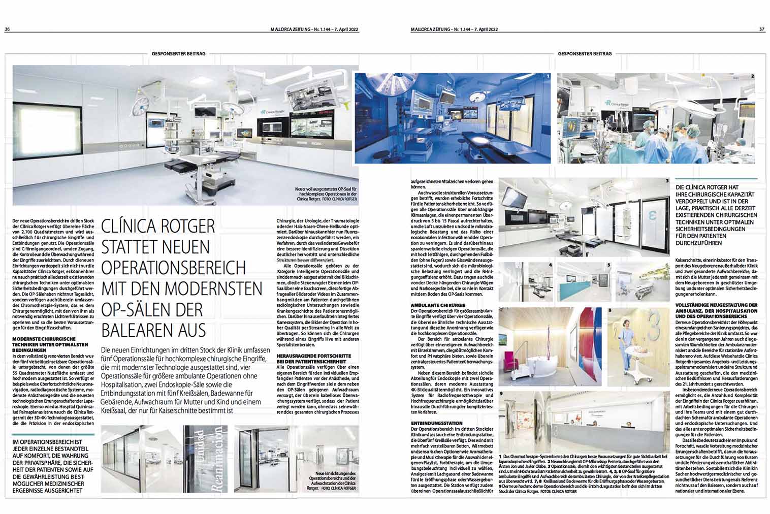 Der neue Operationsbereich im dritten Stock der Clínica Rotger