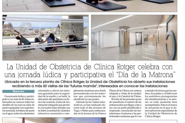 La Unidad de Obstetricia de Clínica Rotger celebra con una jornada lúdica y participativa el “Día de la Matrona”