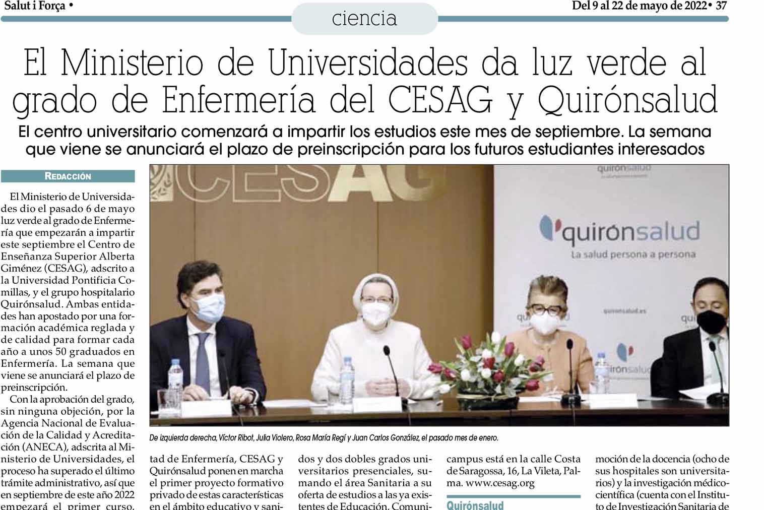 CESAG y Quirónsalud