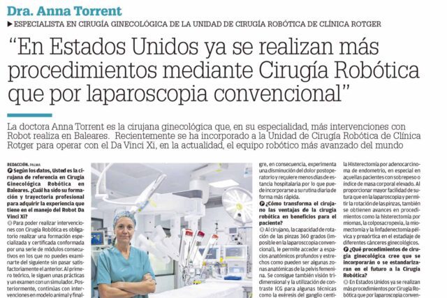 DM - Unidad de Cirugía Robótica - Entrevista a Anna Torrent