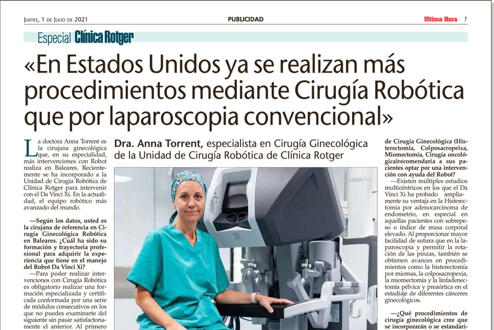 UH - Unidad de Cirugía Robótica - Entrevista a Anna Torrent