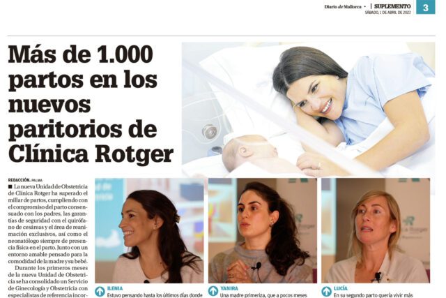 Nuevos Paritorios Clínica Rotger Hospital Mallorca