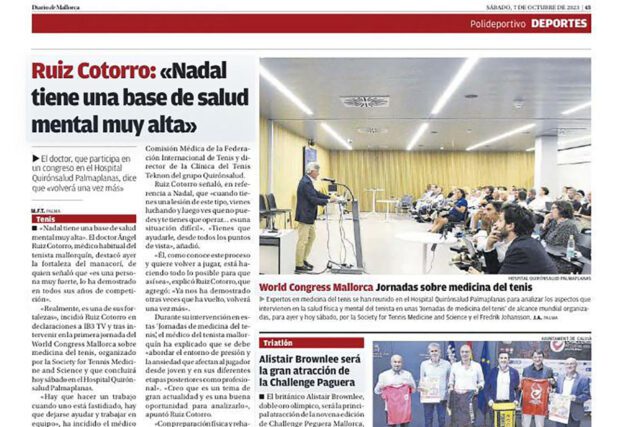 World Congress Mallorca Jornadas sobre Medicina del tenis