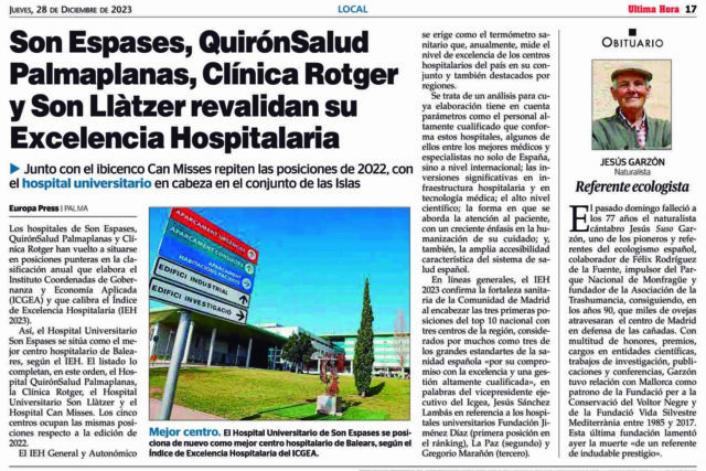Revalidan su Excelencia Hospitalaria