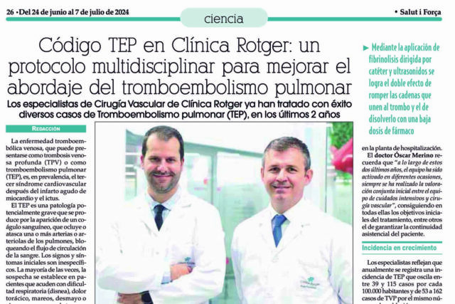 Código TEP en Clínica Rotger