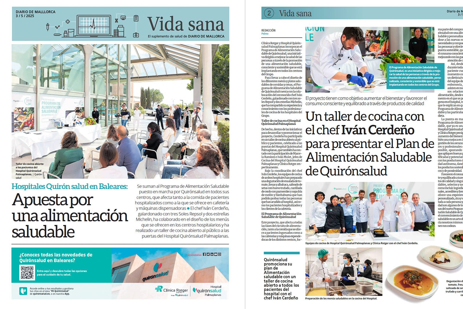 Apuesta por alimentación saludable Clínica Rotger