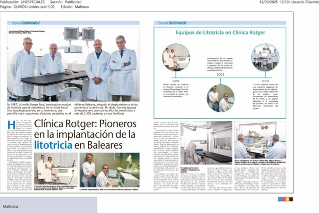 Pioneros Clínica Rotger Litroticia Baleares