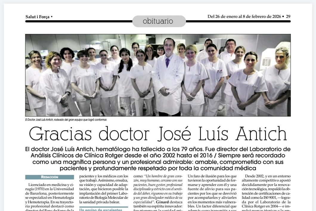 Gracias doctor José Luís Antich